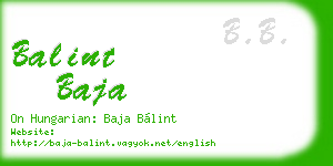 balint baja business card
